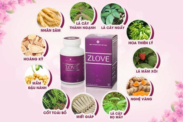Zlove với thành phần chiết xuất từ nhân sâm cùng rất nhiều loại thảo dược khác mang tới nhiều công dụng rất tốt cho phụ nữ